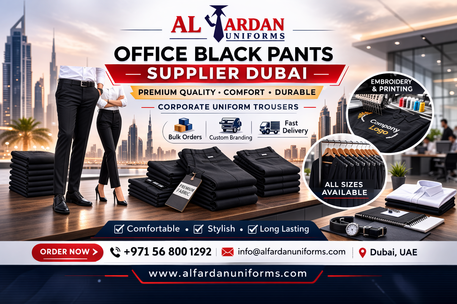 office black pants supplier Dubai