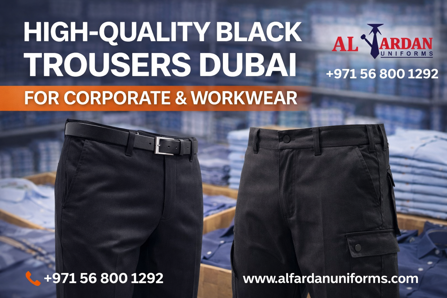 high-quality black trousers Dubai